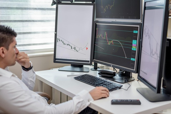 Cryptocurrency market price chart on a trading screen